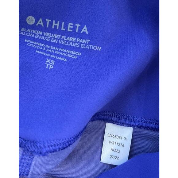 Athleta Elation Velvet Flare Pants High Waisted Purple Sz XS - Picture 4 of 5